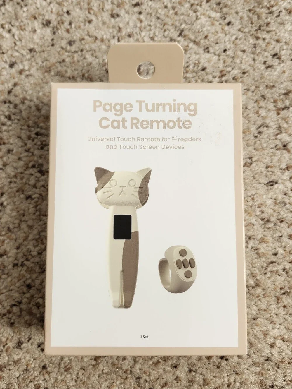 Page Turning Cat Remote - Beige Cat-Shaped Touch Remote